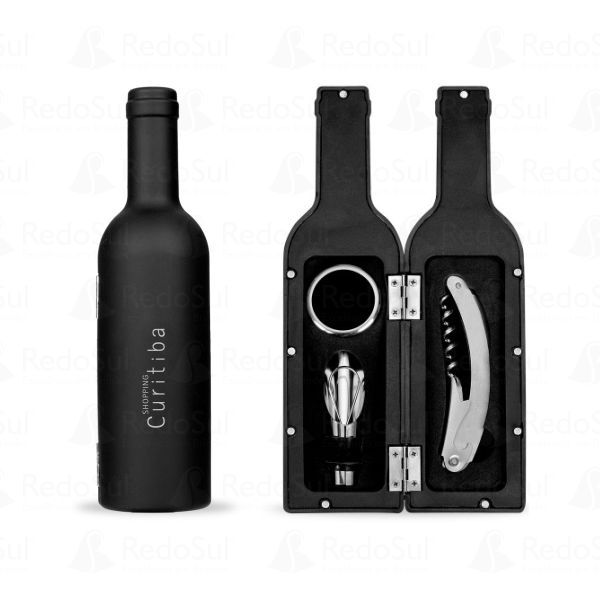 RD 11871-Kit Vinho Personalizado Formato Garrafa com 3 Peças